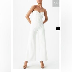 BARDOT cassian tailored jumpsuit white/cream NWT